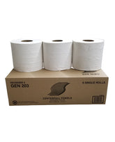 C/P GEN 203 Centerpull Hand Towel White, Two-Ply, 6 Rolls/Case