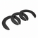 Three black horseshoes on a light blue background