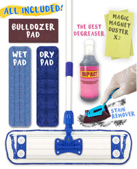JL 16" Microfiber Flat Mop Frame and Extendable Handle Kit