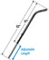 Aluminum Telescope J-Wand 37" Black for Sidewinder with Nylon Bristle