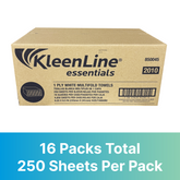 KleenLine M/F 2010 1-Ply White Multifold Towel 16/case