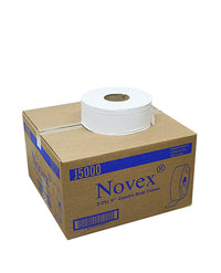 J/T Novex J5000 Jumbo Roll Tissue White, Two-Ply 3.4" wide x 1000FT 12 Rolls/Case