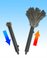Retractable Duster Grey 16"