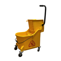 35QT / 33L Mop Bucket Yellow w/ Sidepress Wringer